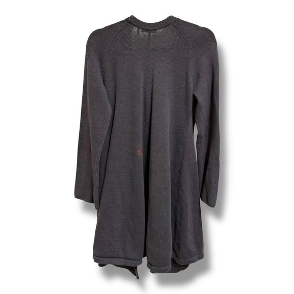 Daisy Fuentes Gray Long Maxi Cardigan Tie Front Size Large - Picture 3 of 7